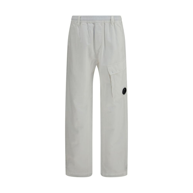 C.P. Company White Cotton Cargo Pants - SS26