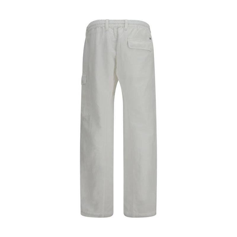 C.P. Company White Cotton Cargo Pants - SS26