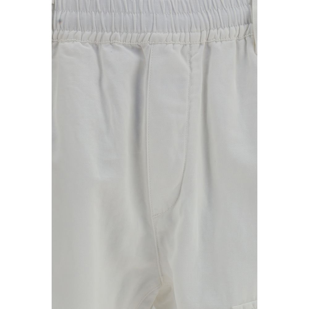 C.P. Company White Cotton Cargo Pants - SS26