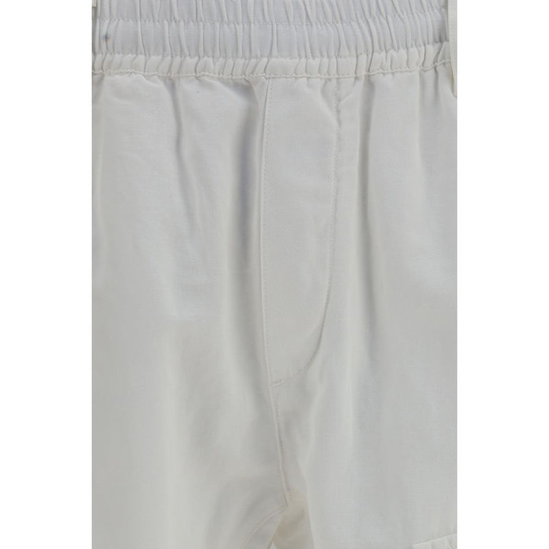 C.P. Company White Cotton Cargo Pants - SS26