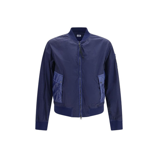 C.P. Company Bi-TM Mixed Lens Blue Polyamide Bomber Jacket
