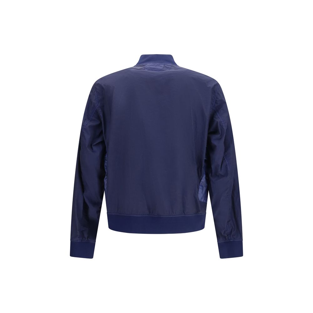 C.P. Company Blue Polyamide Bomber Jacket - Bi-TM Mixed Lens