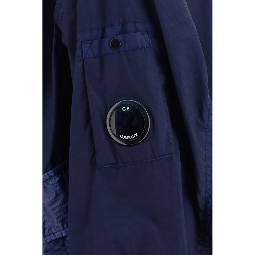 C.P. Company Blue Polyamide Bomber Jacket - Bi-TM Mixed Lens