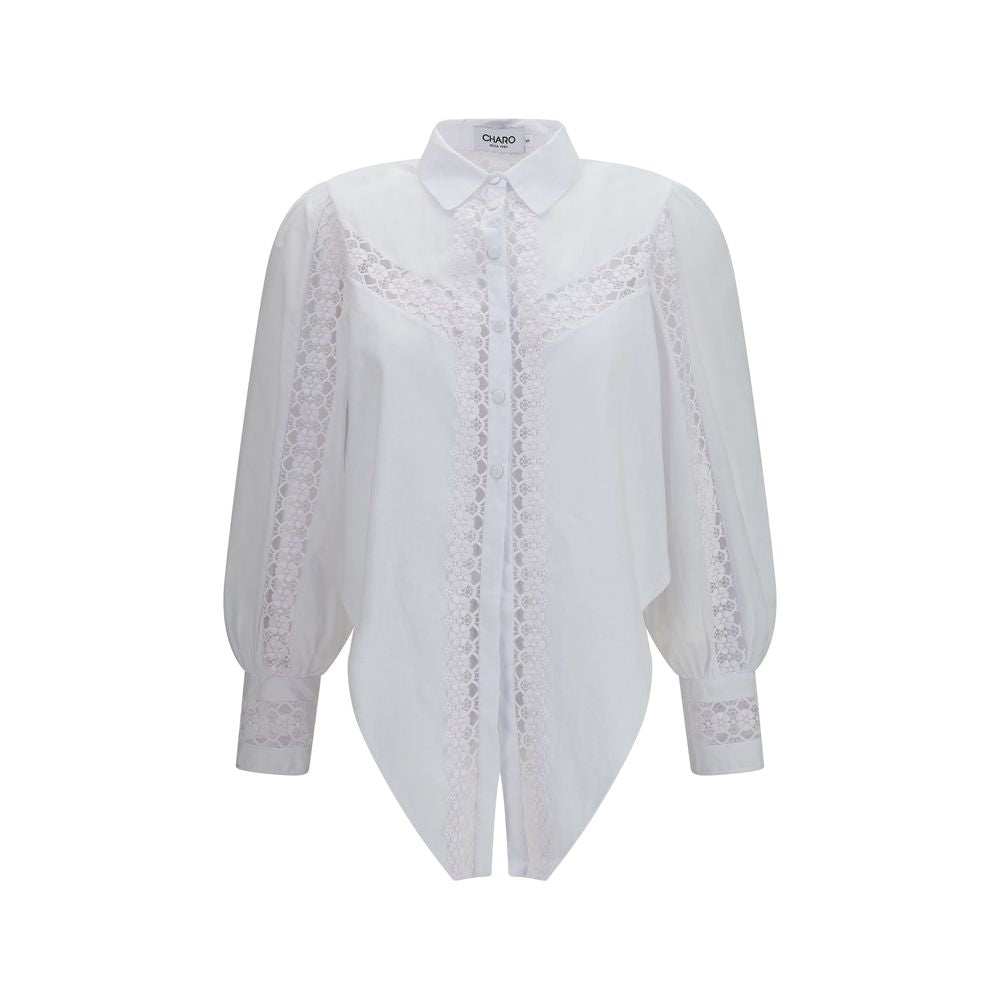 Charo Ruiz Devi White Cotton Blouse for Women