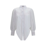 Charo Ruiz Devi White Cotton Blouse for Women