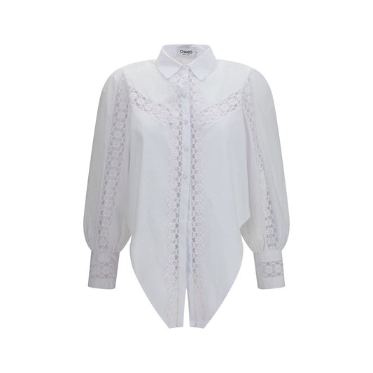 Charo Ruiz Devi White Cotton Blouse for Women