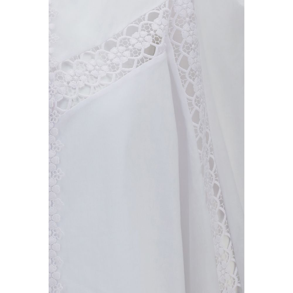 Charo Ruiz Devi White Cotton Blouse for Women