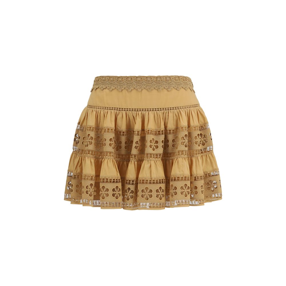 Mini-jupe marron en coton Charo Ruiz