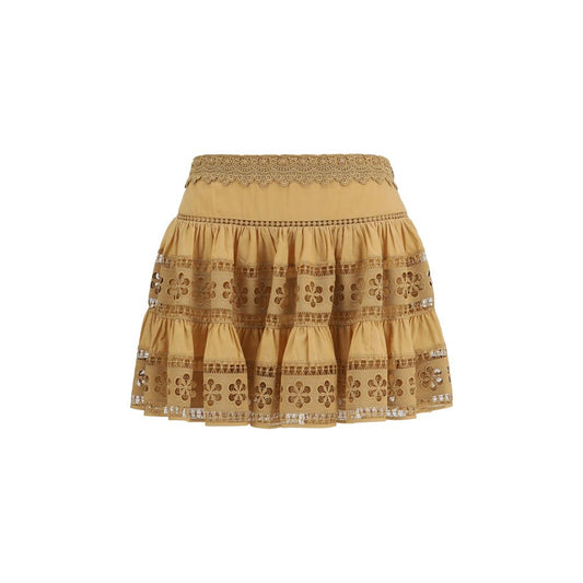 Mini-jupe marron en coton Charo Ruiz