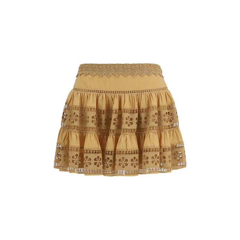 Mini-jupe marron en coton Charo Ruiz
