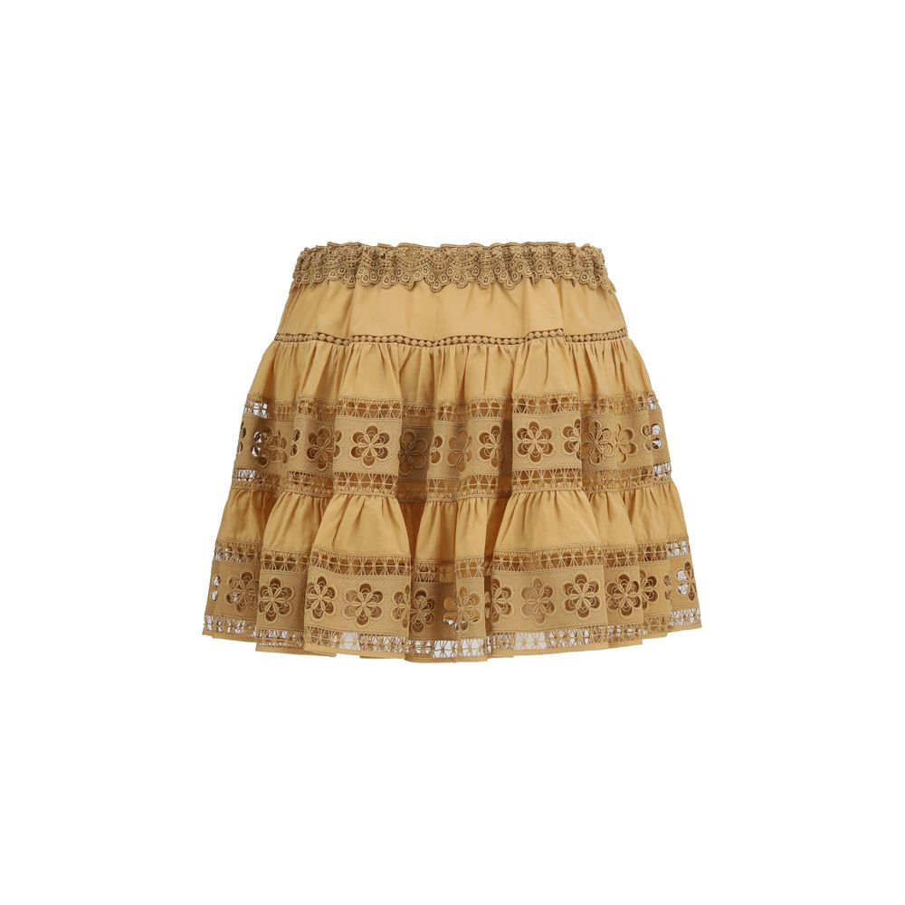 Mini-jupe marron en coton Charo Ruiz