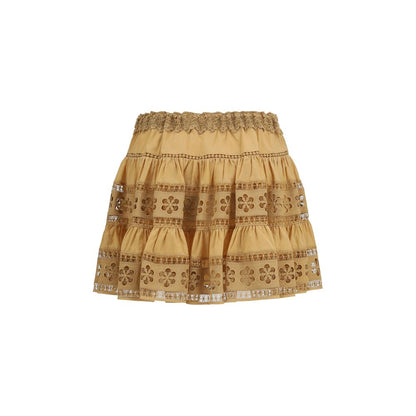 Mini-jupe marron en coton Charo Ruiz