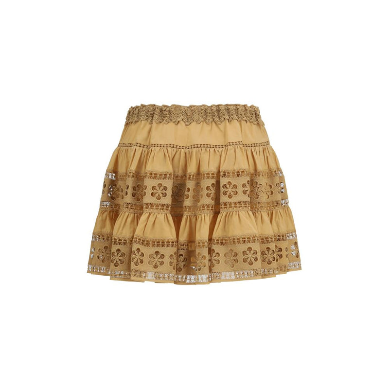 Mini-jupe marron en coton Charo Ruiz
