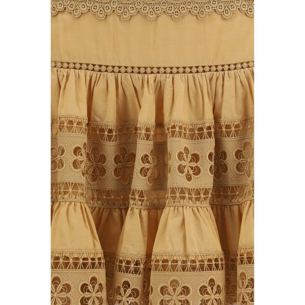 Mini-jupe marron en coton Charo Ruiz