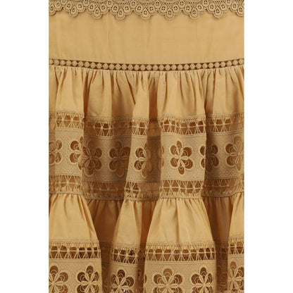 Mini-jupe marron en coton Charo Ruiz