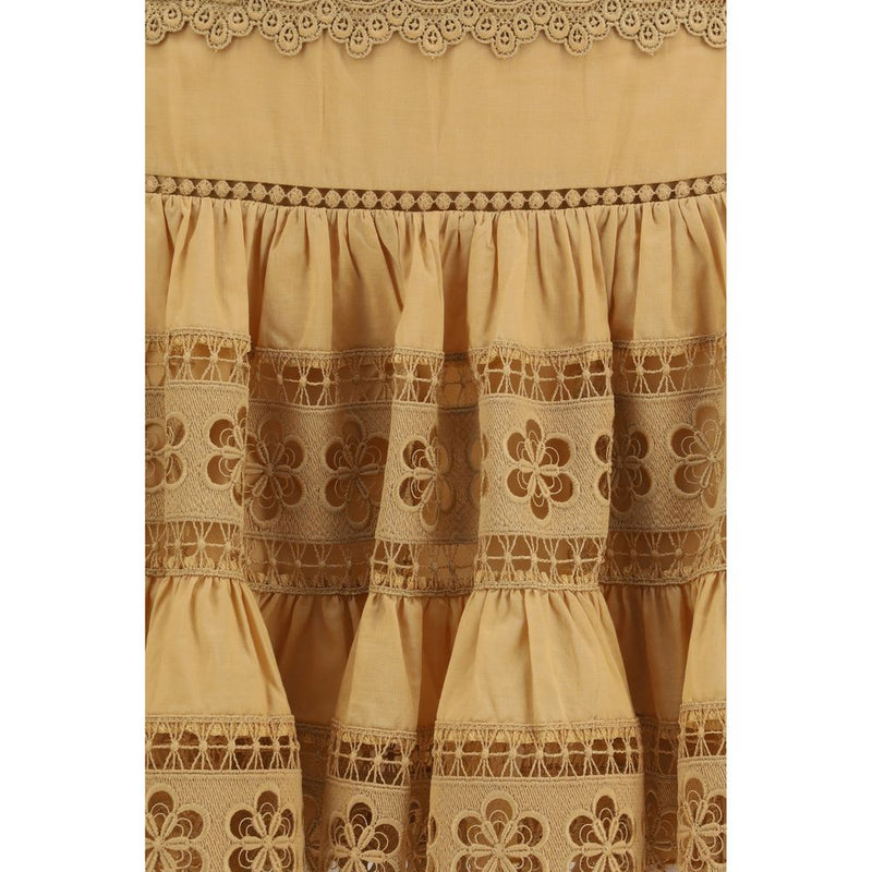 Mini-jupe marron en coton Charo Ruiz