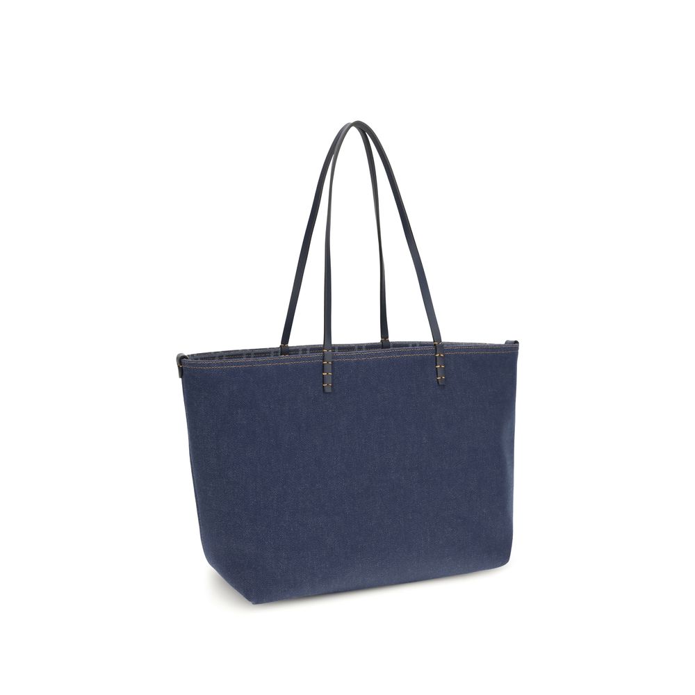 Fendi Blue Cotton Shoulder Bag - Versatile Denim Tote