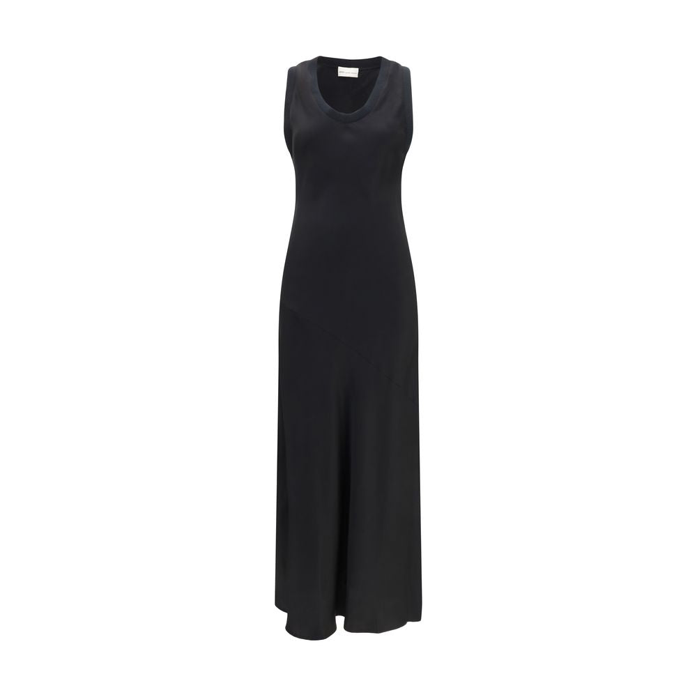 Ami Paris Black Viscose Casual Dress - Sleeveless Long Design