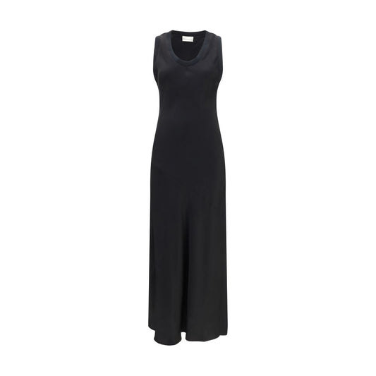 Ami Paris Black Viscose Casual Dress - Sleeveless Long Design