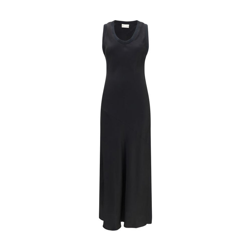 Ami Paris Black Viscose Casual Dress - Sleeveless Long Design