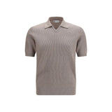 Brunello Cucinelli Gray Cotton Polo Shirt for Men