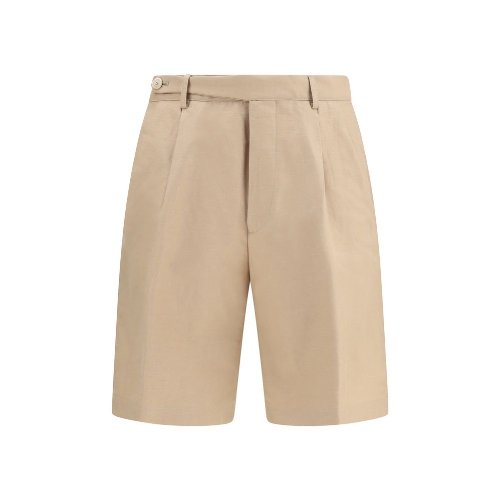 Brunello Cucinelli Beige Cotton Bermuda Shorts for Men
