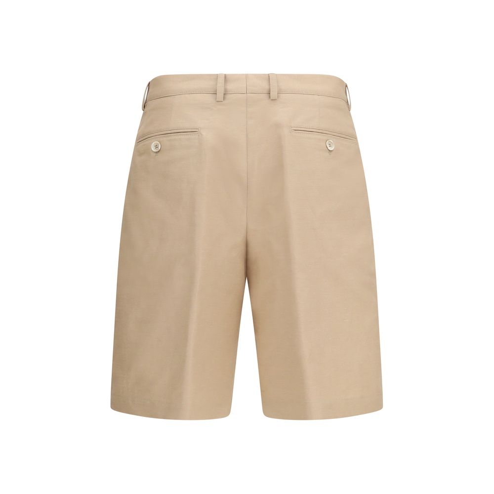Brunello Cucinelli Beige Cotton Bermuda Shorts for Men