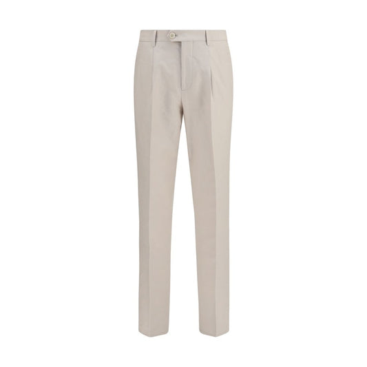 Brunello Cucinelli Beige Cotton Dress Pants for Men