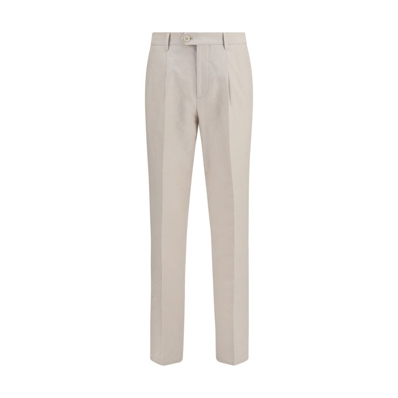 Brunello Cucinelli Beige Cotton Dress Pants for Men