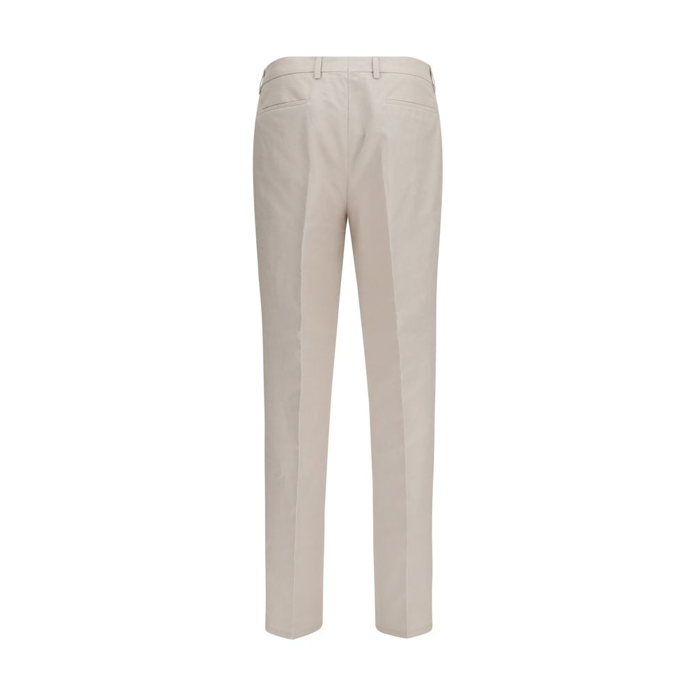 Brunello Cucinelli Beige Cotton Dress Pants for Men