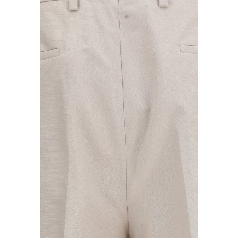 Brunello Cucinelli Beige Cotton Dress Pants for Men