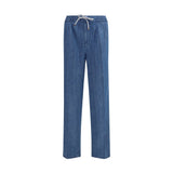 Brunello Cucinelli Blue Cotton Casual Pants for Men