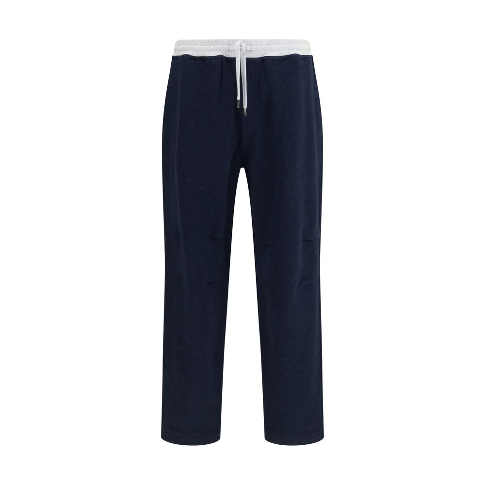 Brunello Cucinelli Blue Cotton Joggers - Stylish Workout Pants