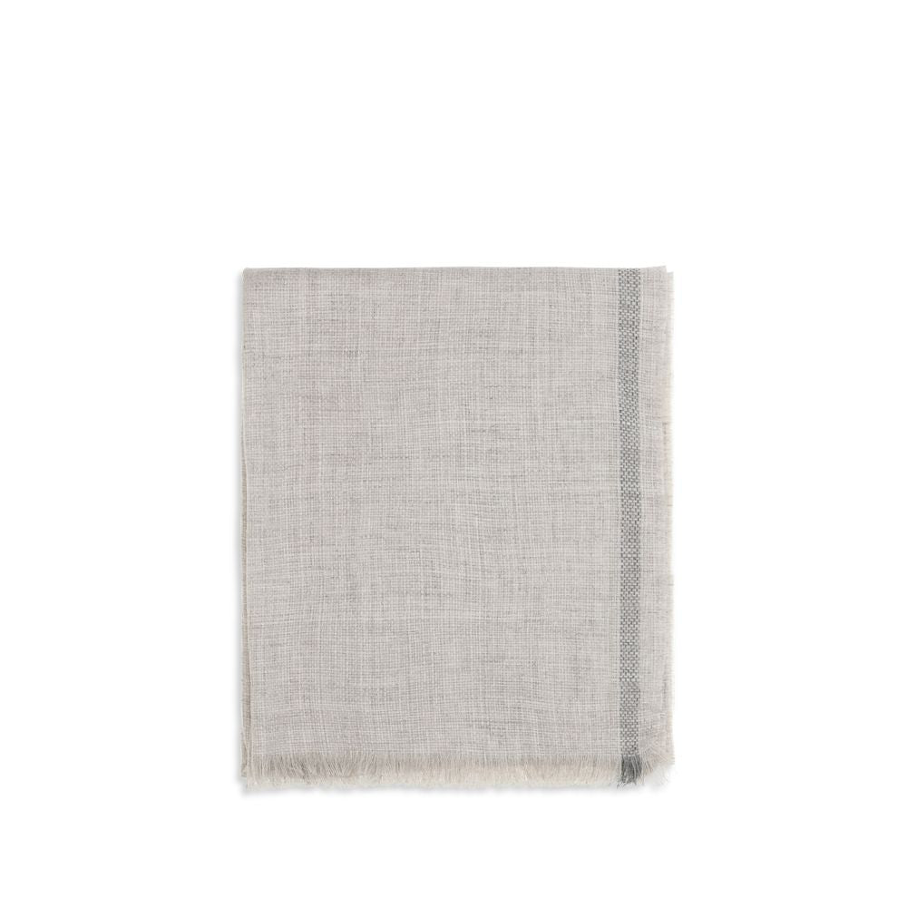 Brunello Cucinelli Gray Linen Scarf for Men