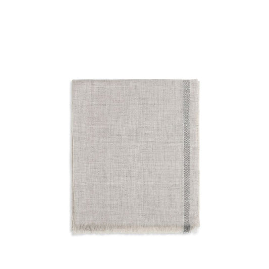 Brunello Cucinelli Gray Linen Scarf - Elegant Accessory