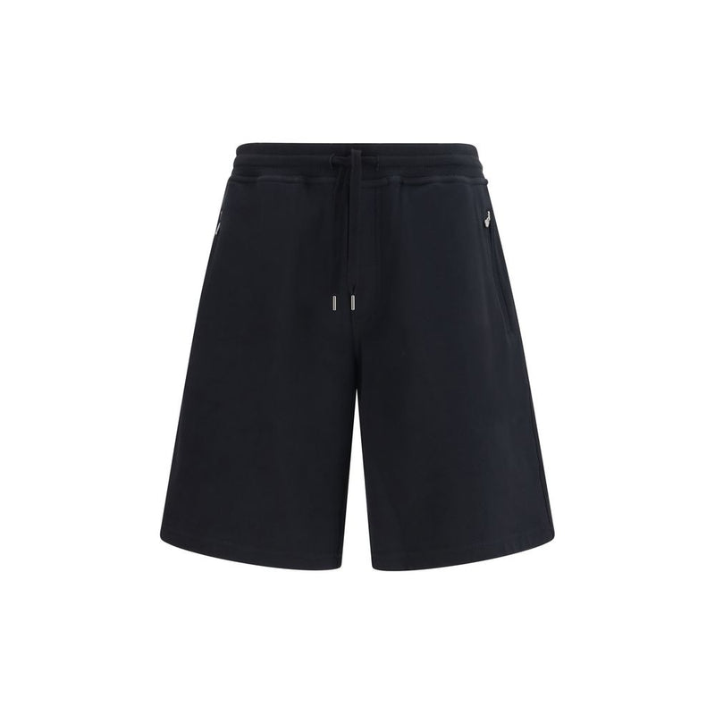 Brunello Cucinelli Black Cotton Bermuda Shorts for Men