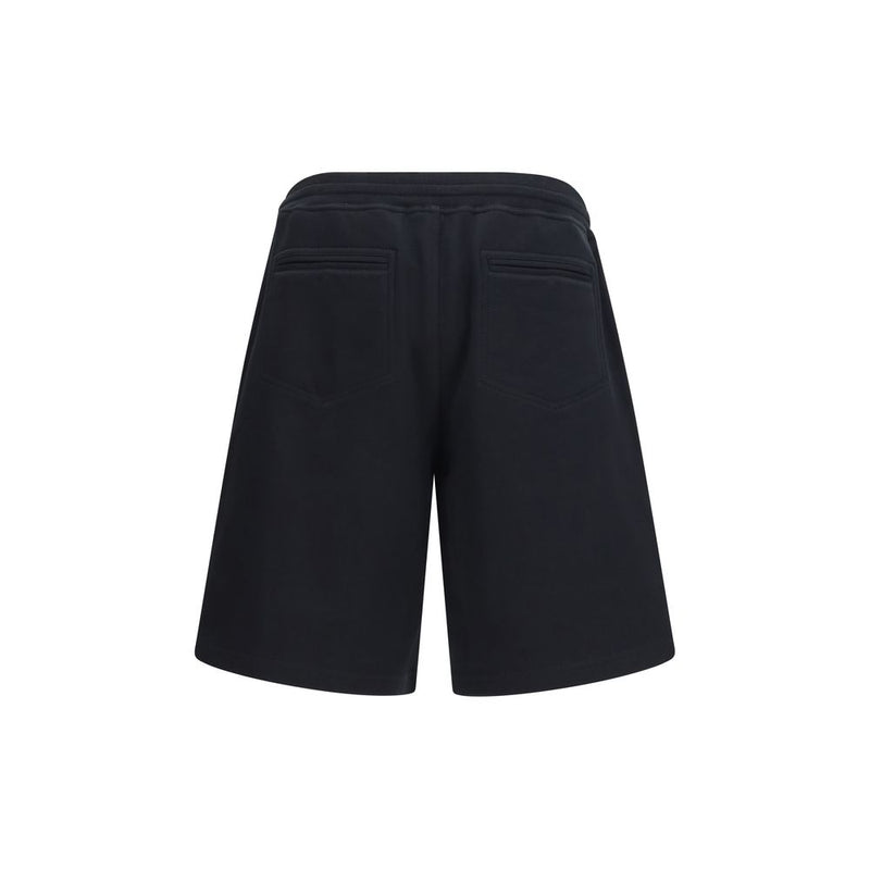 Brunello Cucinelli Black Cotton Bermuda Shorts for Men