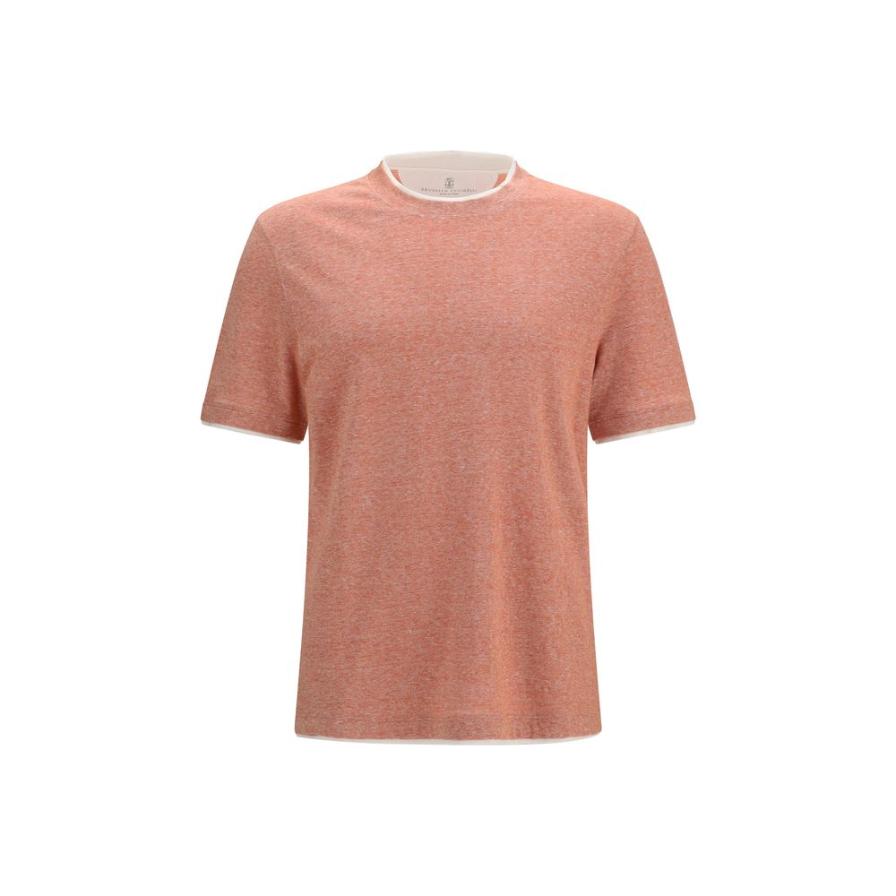 Brunello Cucinelli Orange Cotton T-Shirt - Essential Style