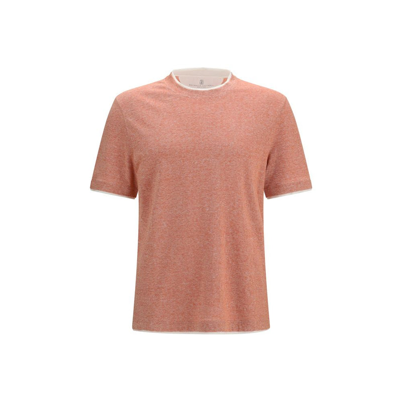 Brunello Cucinelli Orange Cotton T-Shirt for Men