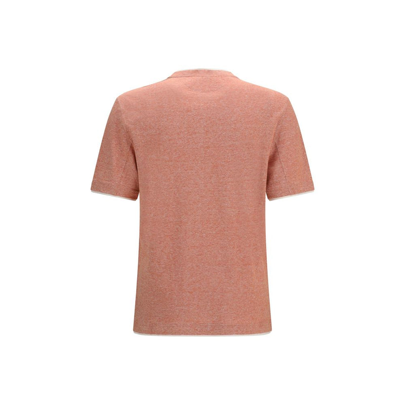 Brunello Cucinelli Orange Cotton T-Shirt for Men