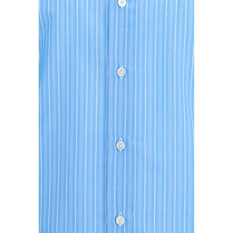 Finamore Blue Cotton Pattern Shirt - SS26 Collection
