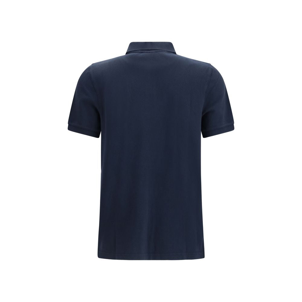 Maison Kitsuné Blue Cotton Polo Shirt - Fox Head Design
