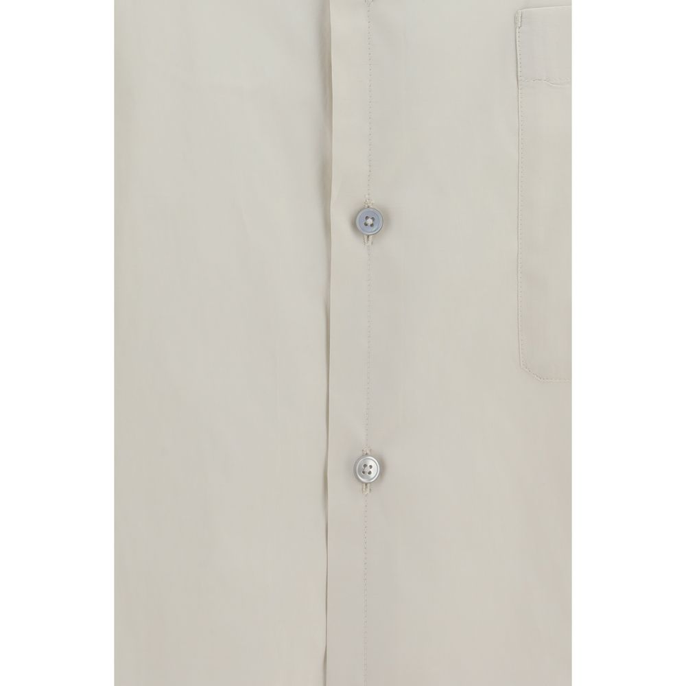 Lemaire Beige Cotton Shirt with Chest Pocket