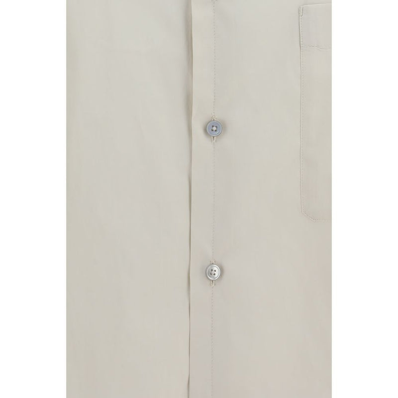Lemaire Beige Cotton Shirt with Chest Pocket