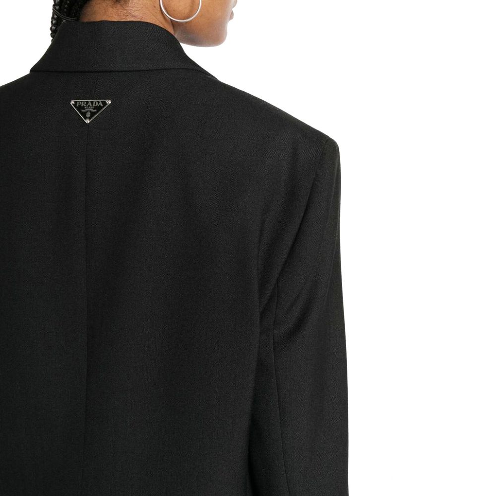 Prada Black Virgin Wool Blazer for Women