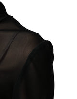 Dolce & Gabbana Black Nylon Sheer Turtleneck Jumpsuit Dress