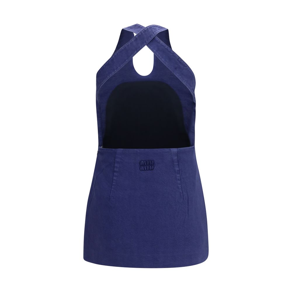 Miu Miu Blue Cotton Casual Dress - Stylish and Contemporary