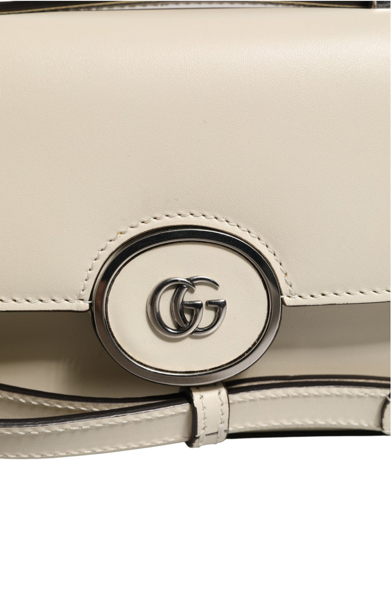 Gucci Petite GG Flap Shoulder Bag - Off White