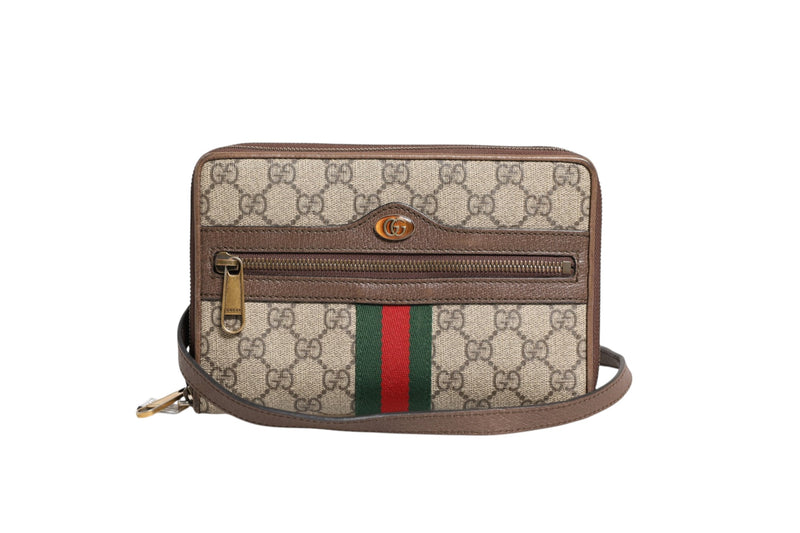 Gucci GG Supreme Ophidia Crossbody Bag - Brown