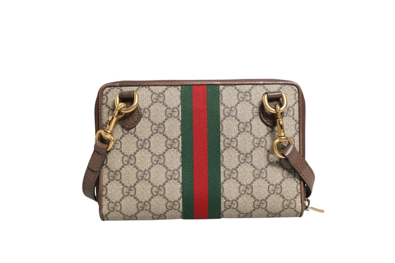 Gucci GG Supreme Ophidia Crossbody Bag - Brown